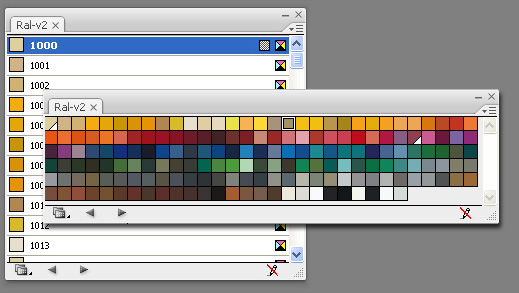 Image of the swatch for matching RAL colours in Illustrator